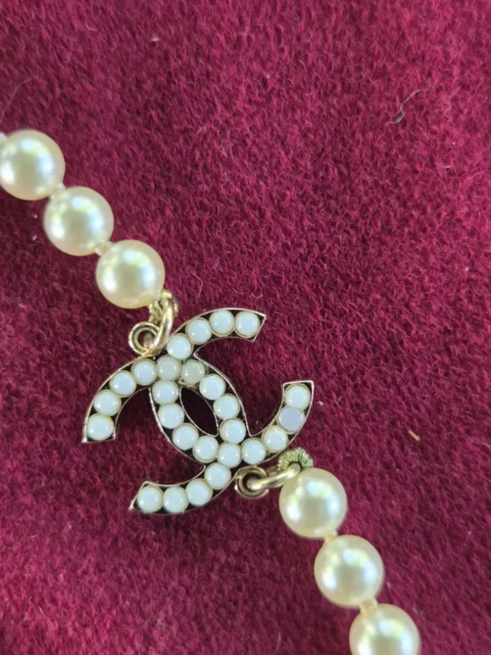 Vintage Chanel 1996 Pearl Necklace | France | Multi-Strand Cream Faux Pearls |